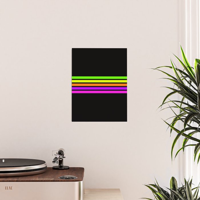 Abstract Minimal Retro Stripes 80s Neon Style - Nobutsuna Poster Gallery Image 2