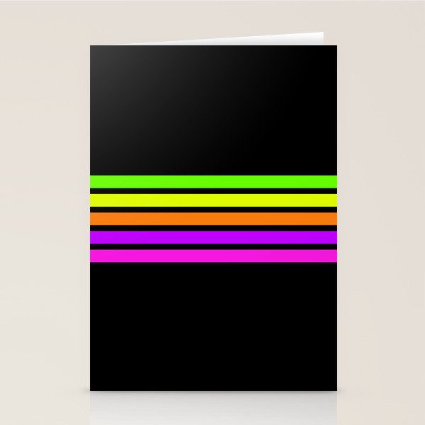 Abstract Minimal Retro Stripes 80s Neon Style - Nobutsuna Stationery Card Gallery Image 2
