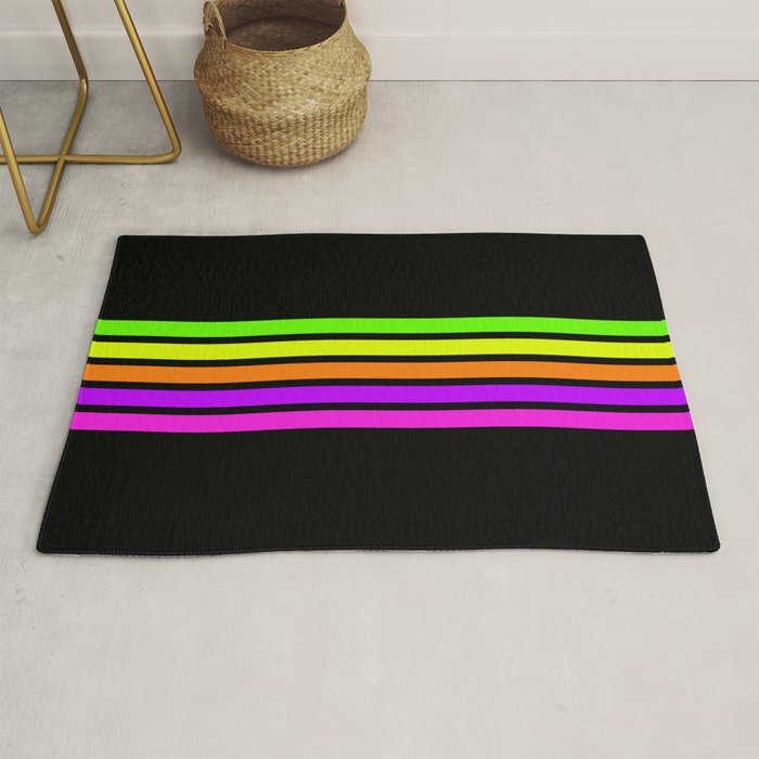 Abstract Minimal Retro Stripes 80s Neon Style - Nobutsuna Rug Gallery Image 1