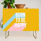 Born to be Happy - Positive Retro Typography  Credenza Gallery Image 1