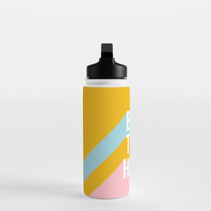 Born to be Happy - Positive Retro Typography  Water Bottle Gallery Image 3