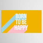 Born to be Happy - Positive Retro Typography  Tablecloth Gallery Image 2