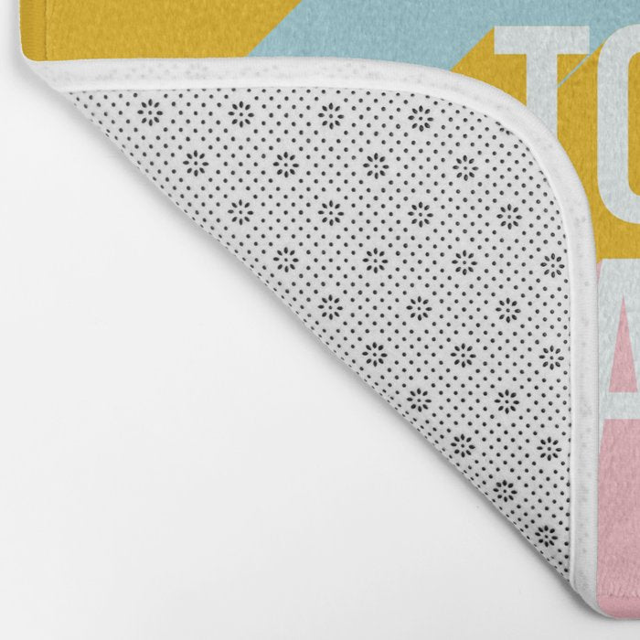 Born to be Happy - Positive Retro Typography  Bath Mat Gallery Image 2