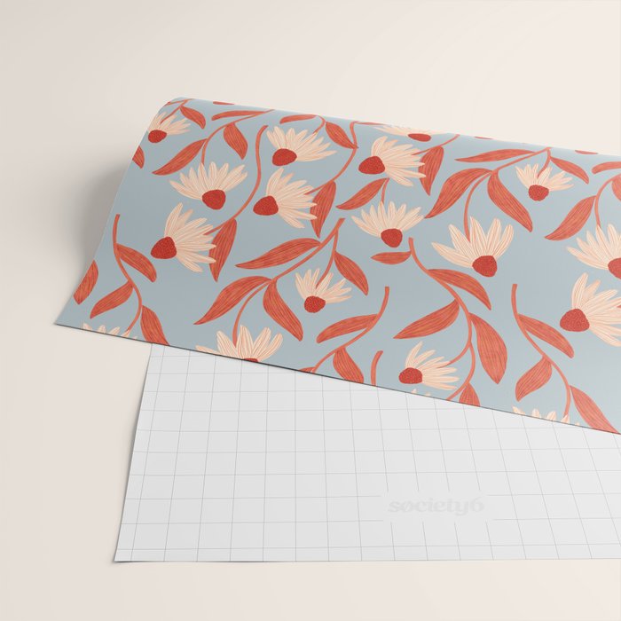 Blue Vase of Daisies Wrapping Paper Gallery Image 2