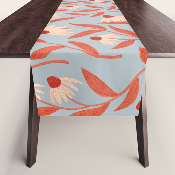 Blue Vase of Daisies Table Runner Gallery Image 1