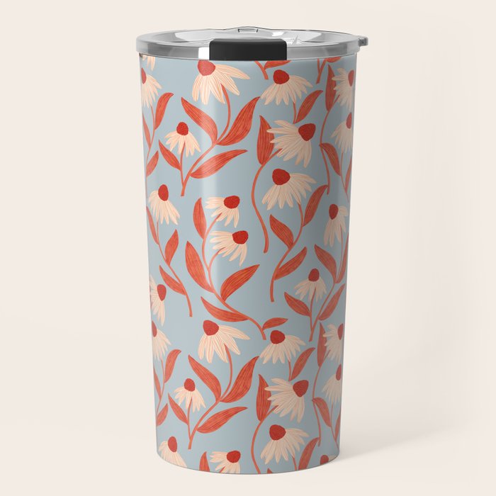 Blue Vase of Daisies Travel Mug Gallery Image 1