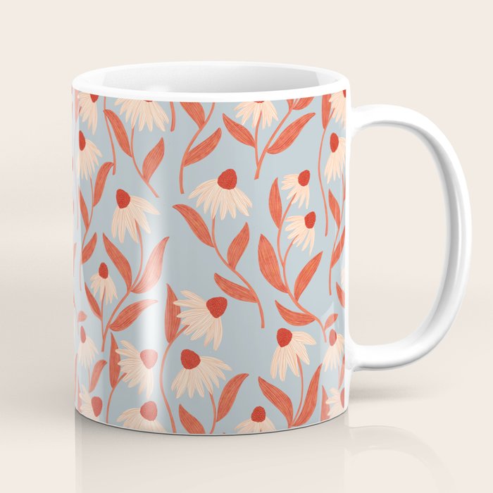 Blue Vase of Daisies Coffee Mug Gallery Image 1