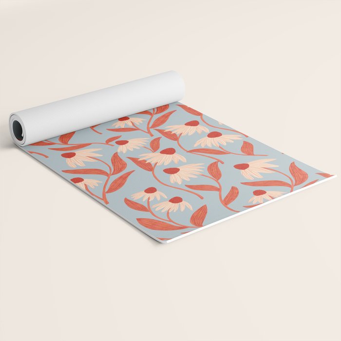 Blue Vase of Daisies Yoga Mat Gallery Image 2