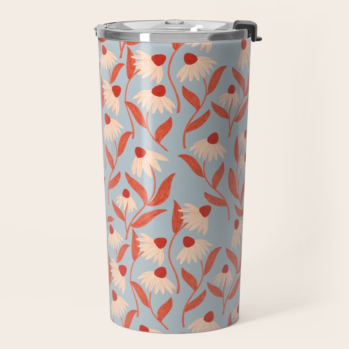 Blue Vase of Daisies Travel Mug Gallery Image 2