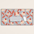 Blue Vase of Daisies Desk Mat Gallery Image 1