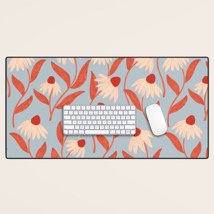 Blue Vase of Daisies Desk Mat Gallery Image 1