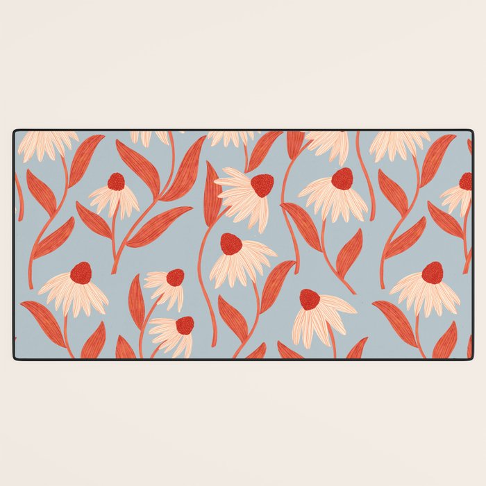 Blue Vase of Daisies Desk Mat Gallery Image 3