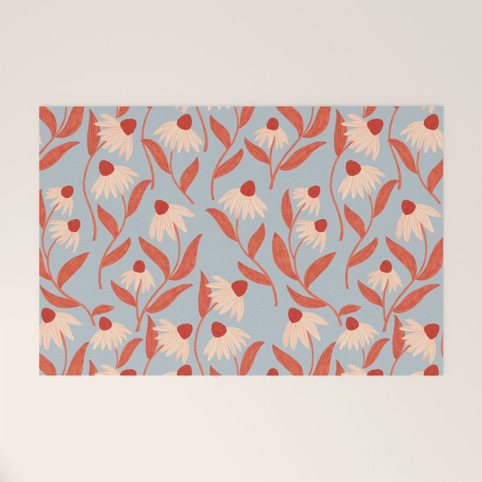 Blue Vase of Daisies Welcome Mat Gallery Image 1