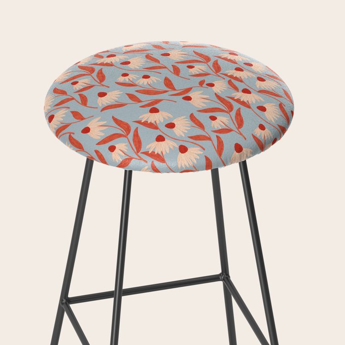Blue Vase of Daisies Stool Gallery Image 2