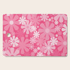 Retro 60s 70s Aesthetic Floral Pattern in Bright Candy Pink Cutting Board Gallery Image 1