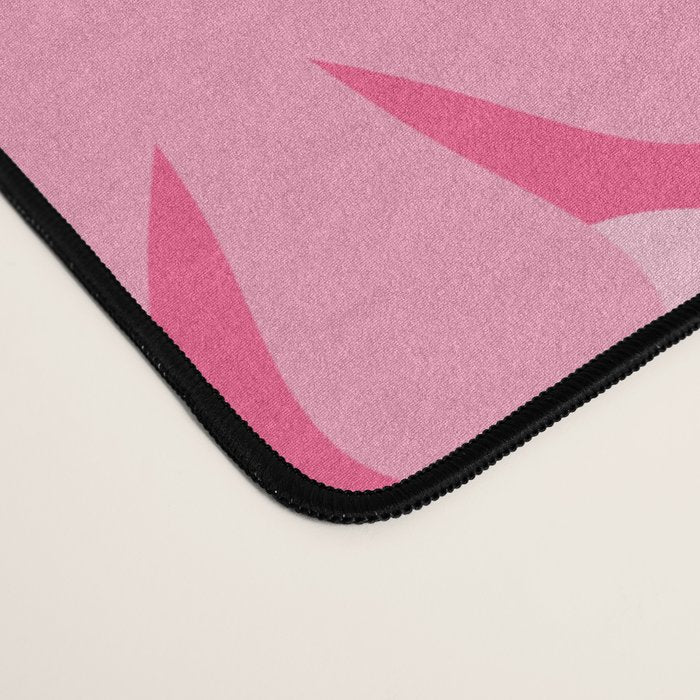 Retro 60s 70s Aesthetic Floral Pattern in Bright Candy Pink Desk Mat Gallery Image 4