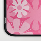 Retro 60s 70s Aesthetic Floral Pattern in Bright Candy Pink Laptop Sleeve Gallery Image 3