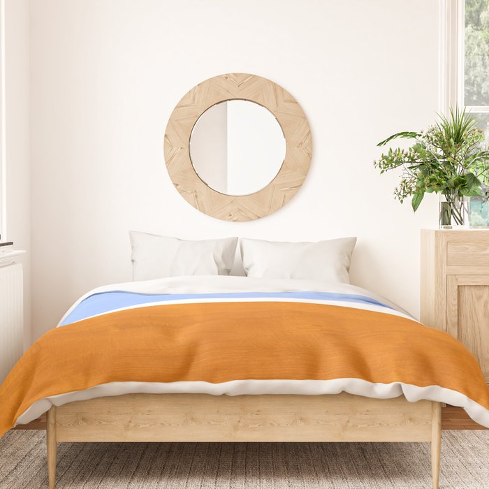 Pastel Royal Blue Yellow ochre Mid Century Modern Abstract Minimalist Rothko Color Field Squares Duvet Cover Gallery Image 3