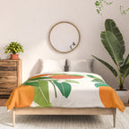 Oranges and Blossoms Tropical Fruit Painting Comforter Gallery Image 3