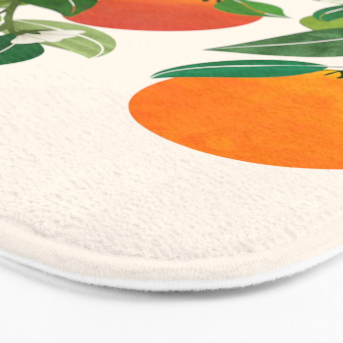 Oranges and Blossoms Tropical Fruit Painting Bath Mat Gallery Image 3