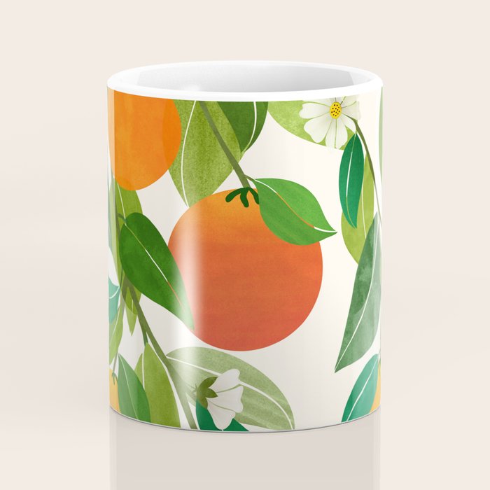 Oranges and Blossoms Tropical Fruit Painting Coffee Mug Gallery Image 4