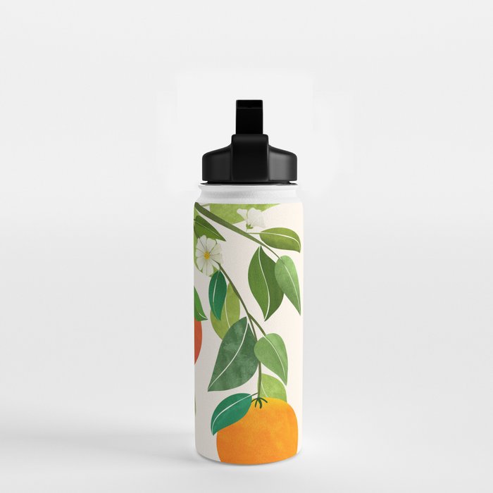 Oranges and Blossoms Tropical Fruit Painting Water Bottle Gallery Image 2