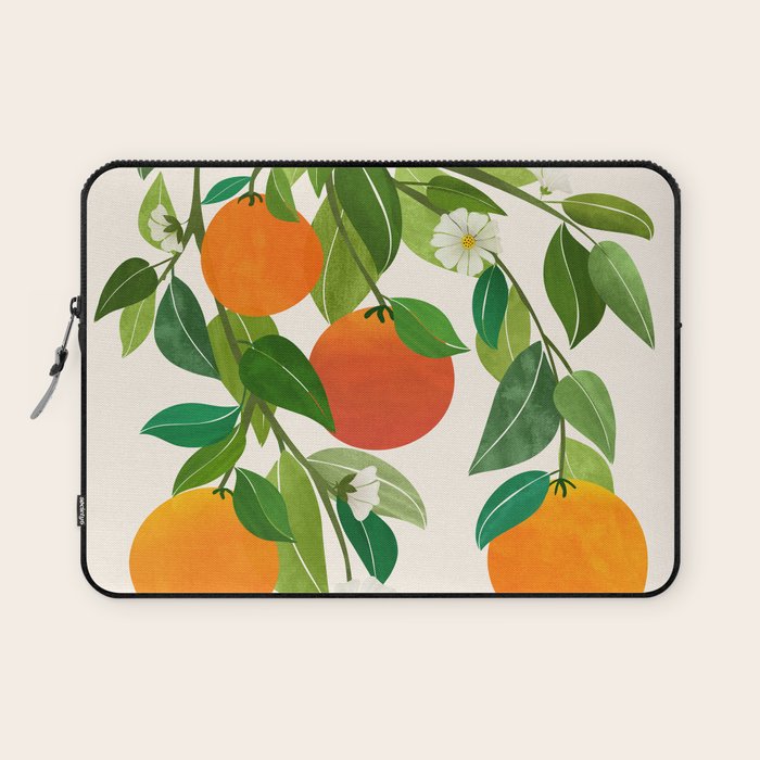 Oranges and Blossoms Tropical Fruit Painting Laptop Sleeve Gallery Image 1