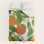 Oranges and Blossoms Tropical Fruit Painting Comforter Gallery Image 6