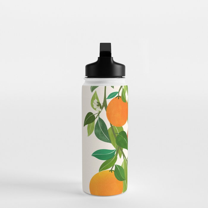 Oranges and Blossoms Tropical Fruit Painting Water Bottle Gallery Image 3