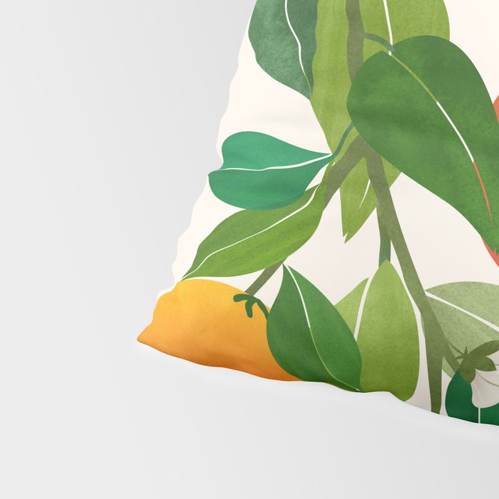 Oranges and Blossoms Tropical Fruit Painting Pillow Sham Gallery Image 4
