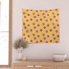 Happy Flowers Print in Yellow Wall Tapestry Gallery Image 2