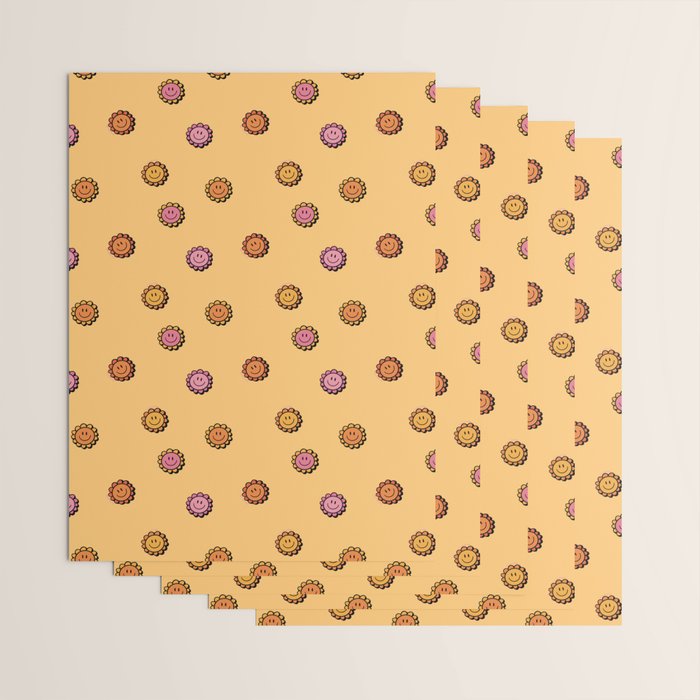 Happy Flowers Print in Yellow Wrapping Paper Gallery Image 3
