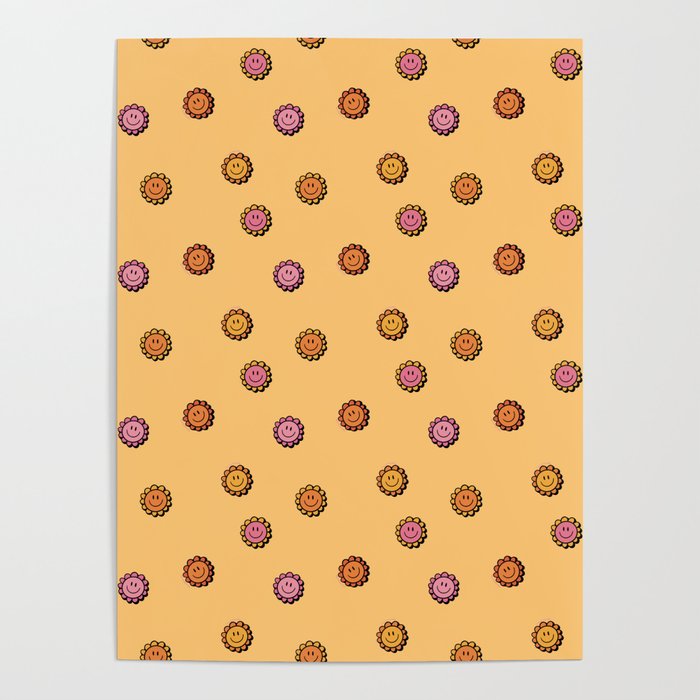 Happy Flowers Print in Yellow Poster Gallery Image 4