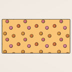 Happy Flowers Print in Yellow Desk Mat Gallery Image 3