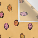 Happy Flowers Print in Yellow Wall Tapestry Gallery Image 3