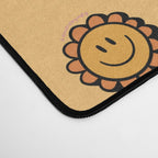 Happy Flowers Print in Yellow Desk Mat Gallery Image 4