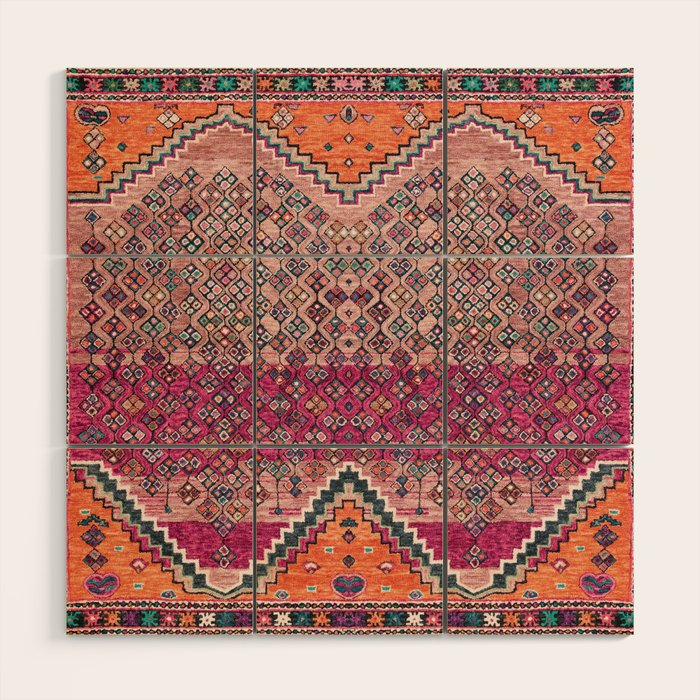 Traditional Moroccan Berber Artwork Design E17 Wood Wall Art Gallery Image 1