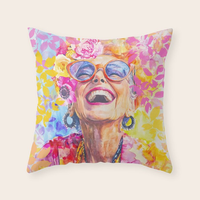 Lust For Life Bold And Ageless Female Icon Throw Pillow Gallery Image 1