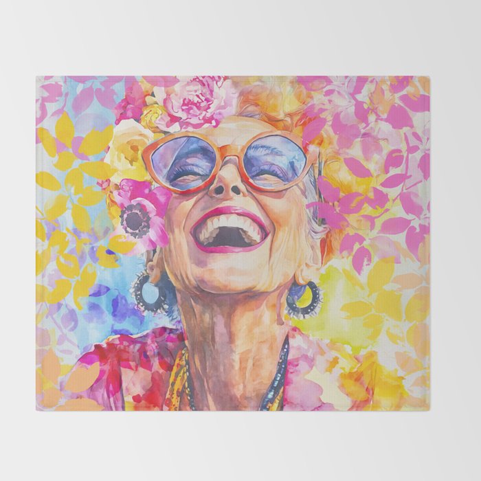 Lust For Life Bold And Ageless Female Icon Throw Blanket Gallery Image 2