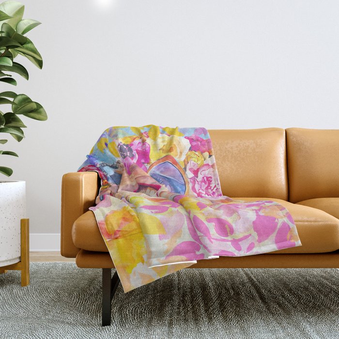 Lust For Life Bold And Ageless Female Icon Throw Blanket Gallery Image 1