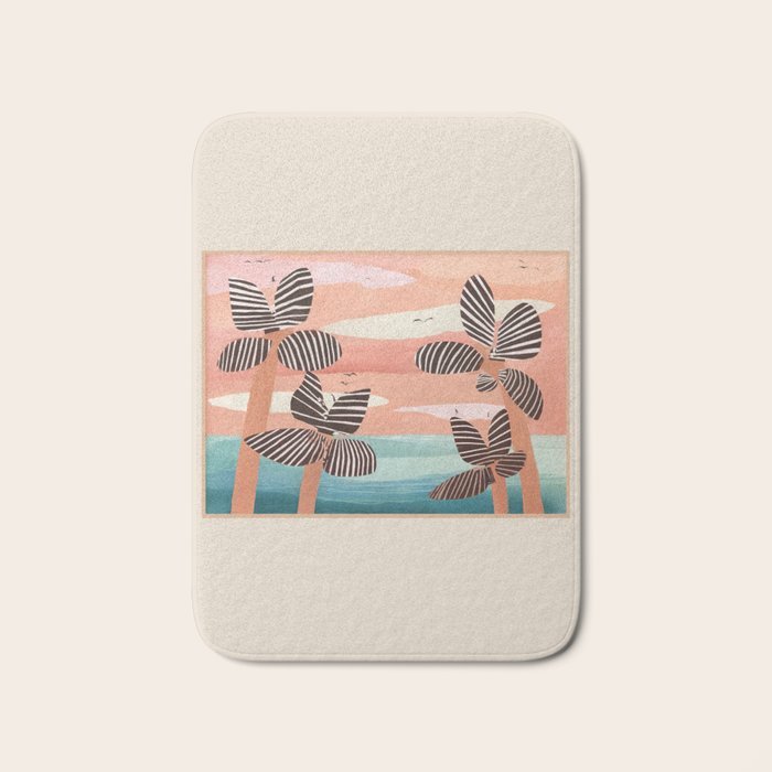 Tropical Sunset Palms III Bath Mat Gallery Image 1