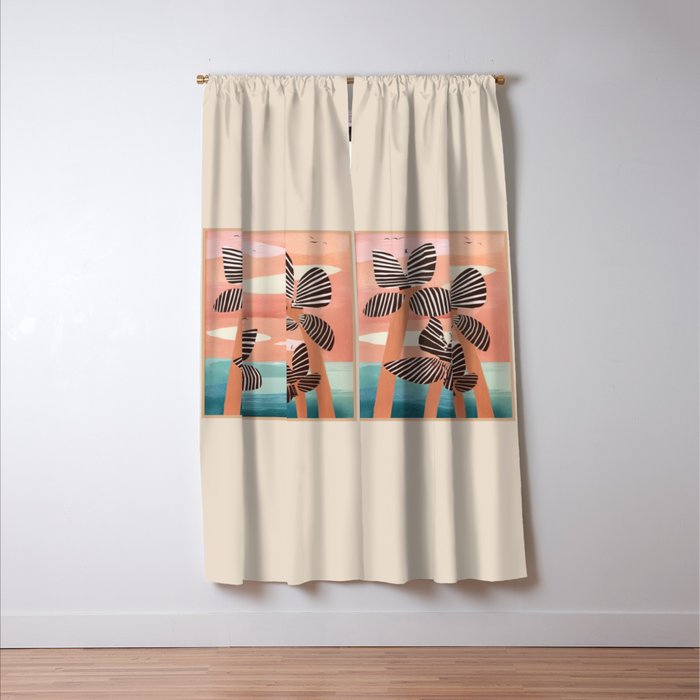 Tropical Sunset Palms III Window Curtain Gallery Image 3