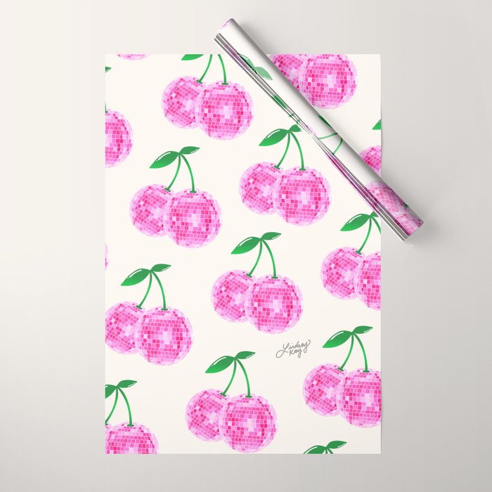 Disco Ball Cherries Wrapping Paper Gallery Image 1