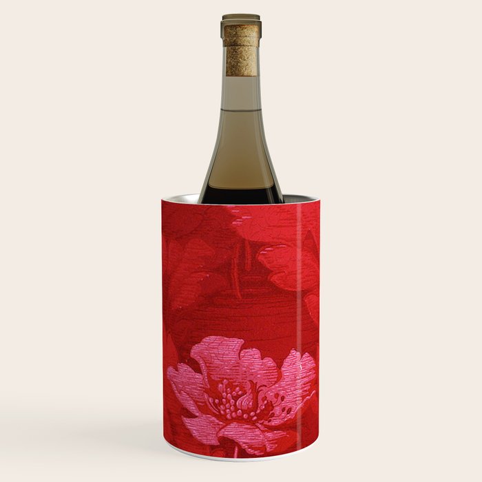 Antique Red Flower Pattern Wine Chiller Gallery Image 2
