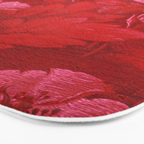 Antique Red Flower Pattern Bath Mat Gallery Image 3