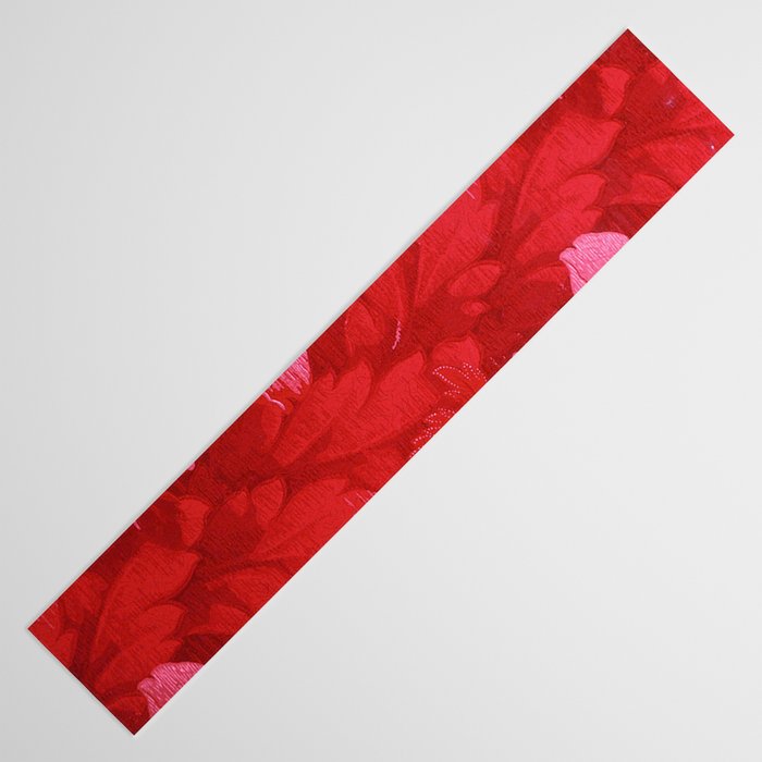 Antique Red Flower Pattern Table Runner Gallery Image 3