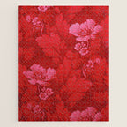 Antique Red Flower Pattern Jigsaw Puzzle Gallery Image 1