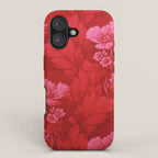 Antique Red Flower Pattern iPhone Case Gallery Image 1