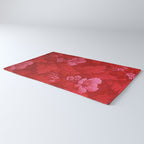 Antique Red Flower Pattern Rug Gallery Image 3