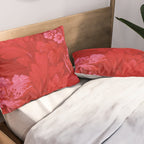 Antique Red Flower Pattern Pillow Sham Gallery Image 2